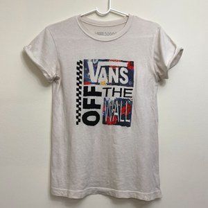 Off White Short Sleeve Vans Tee Shirt